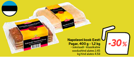 Napoleoni kook Eesti Pagar, 400 g - 1,2 kg  -30%