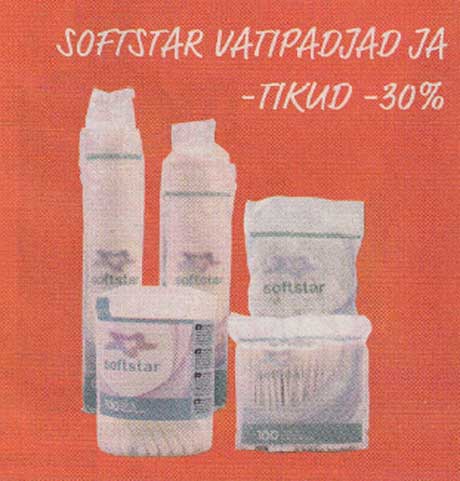 Softstar vatipadjad ja -tikud -30%