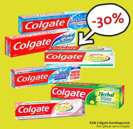 Kõik Colgate hambapastad  -30%