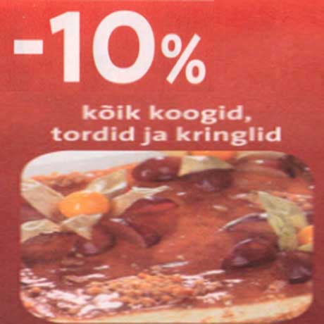 Koogid,tordid ja kringlid -10%