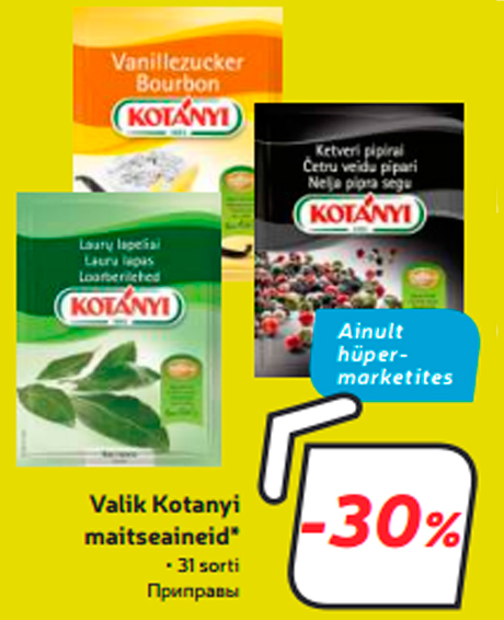 Valik Kotanyi maitseaineid*  -30%