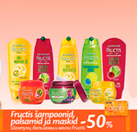 Fructis šampoonid, palsamid ja maksid  -50%