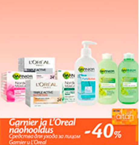 Garnier ja L´Oreal näohooldus  -40%