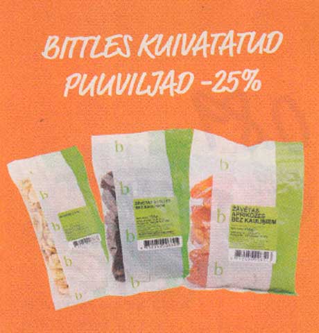 BITTLES KUIVATATUD PUUVILJAD  -25%