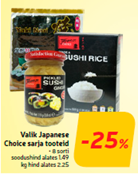 Valik Japanese Choice sarja tooteid  -25%
