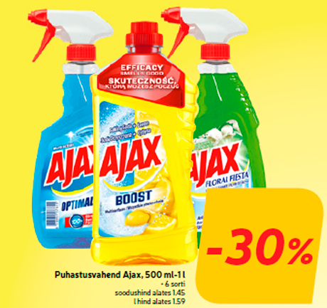 Puhastusvahend Ajax, 500 ml-1 l  -30%
