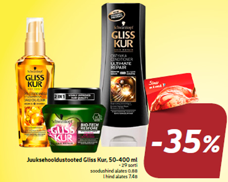 Juuksehooldustooted Gliss Kur, 50-400 ml  -35%
