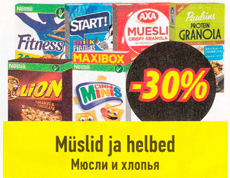 Müsli ja helbed  -30%