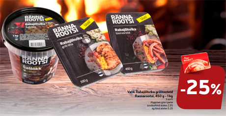 Valik Rabajõhvika grilltooteid Rannarootsi, 450 g - 1 kg  -25%