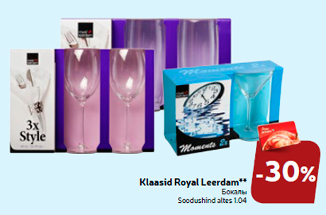 Klaasid Royal Leerdam**  -30%