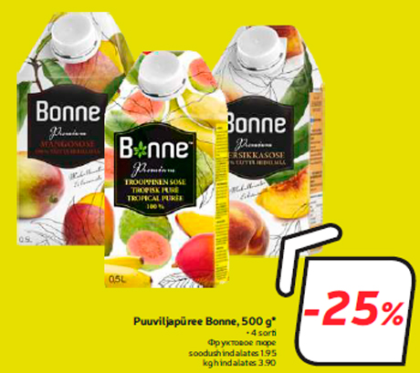 Puuviljapüree Bonne, 500 g* -25%