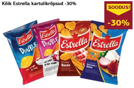 Kõik Estrella kartulikrõpsud -30%