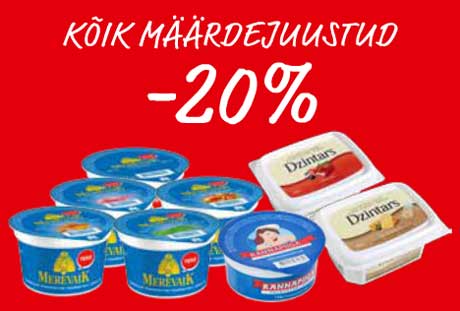 Kõik määrdejuustud -20%