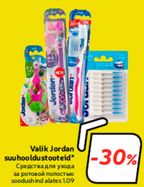 Valik Jordan suuhooldustooteid*  -30%