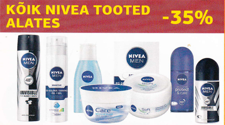 Kõik Nivea tooted alates  -35%