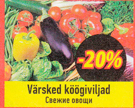 Värsked köögiviljad  -20%