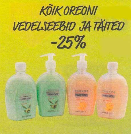 KÕIK OREONI VEDELSEEBID JA TÄITED  -25%