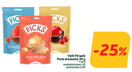 Valik Pergale Picks dražeesid, 90 g  -25%