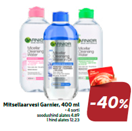 Mitsellaarvesi Garnier, 400 ml  -40%
