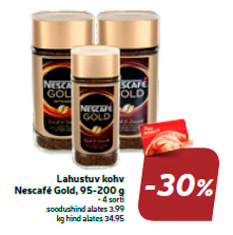 Lahustuv kohv Nescafé Gold, 95-200 g  -30%
