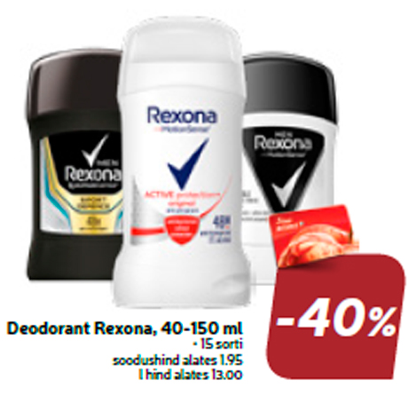 Deodorant Rexona, 40-150 ml  -40%
