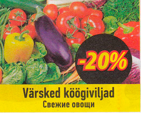 Värsked köögiviljad  -20%