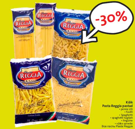 Kõik Pasta Reggia pastad  -30%