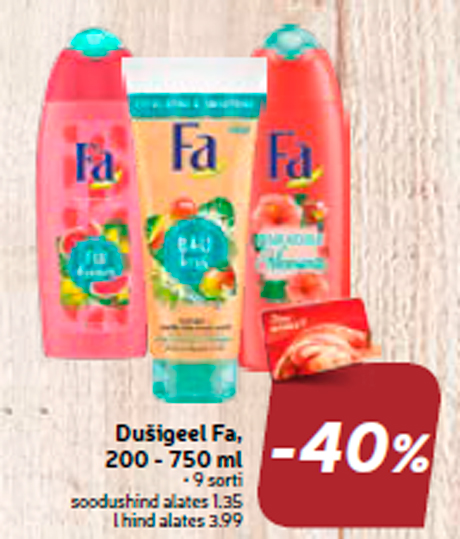 Dušigeel Fa, 200 - 750 ml  -40%