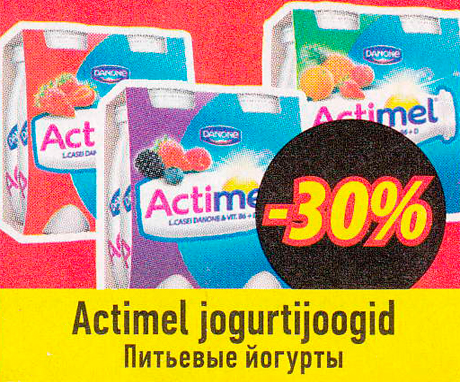 Actimel jogurtijoogid  -30%