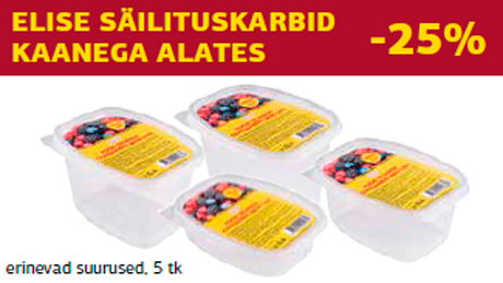 Elise säilituskarbid kaanega alatestes  -25%