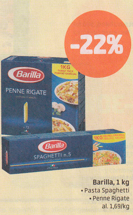 Barilla, 1 kg  -22%