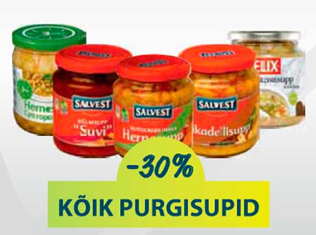 KÕIK PURGISUPID  -30%