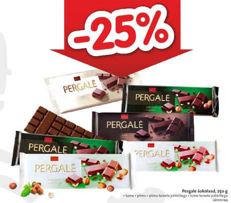 Pergale šokolaad, 250 g  -25%