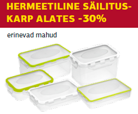 Hermeetiline säilituskarp alates -30%