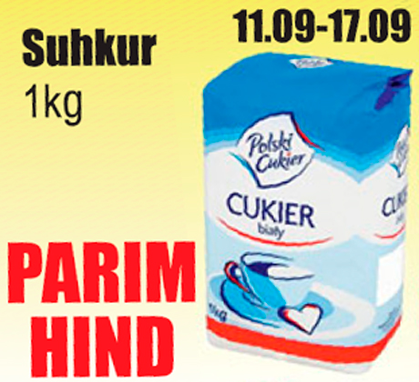 Suhkur, 1 kg  - PARIM HIND