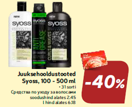 Juuksehooldustooted Syoss, 100 - 500 ml  -40%
