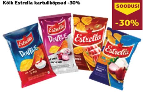 Kõik Estrella kartulikrõpsud -30%