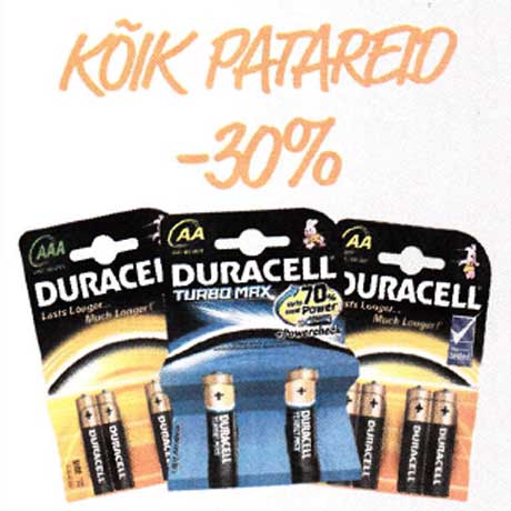 Kõik patareid -30%