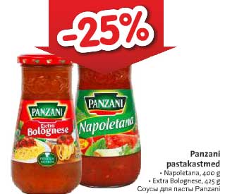 Panzani pastakastmed  -25%