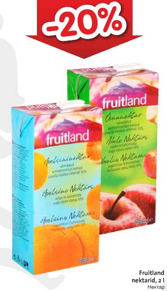 Fruitland nektarid, 2 l -20%