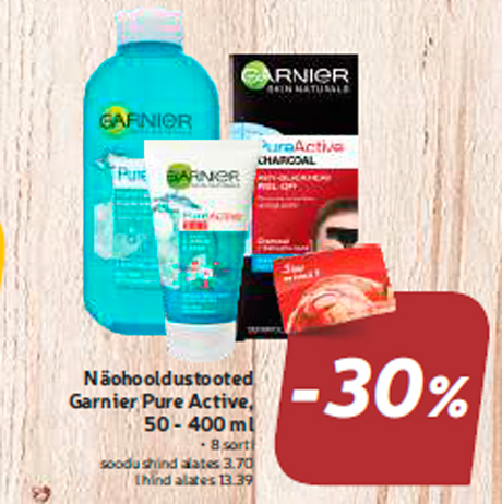 Näohooldustooted Garnier Pure Active, 50 - 400 ml -30%