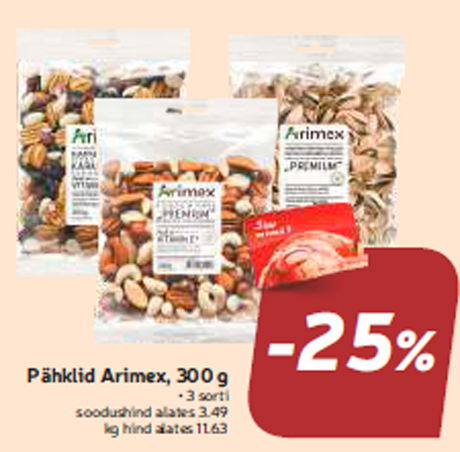 Pähklid Arimex, 300 g  -25%
