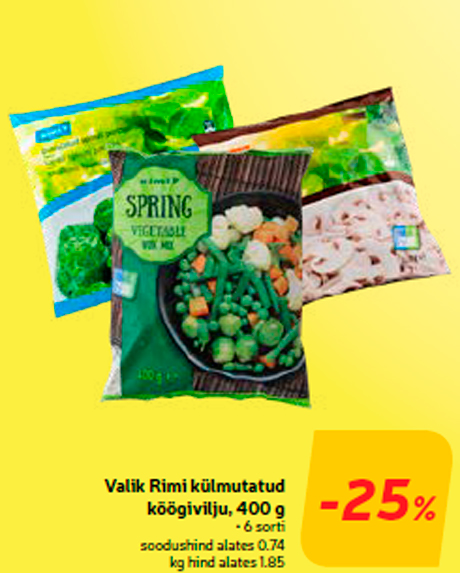 Valik Rimi külmutatud köögivilju, 400 g  -25%