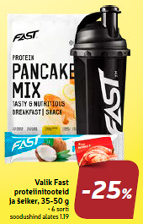 Valik Fast proteiinitooteid ja šeiker, 35-50 g  -25%
