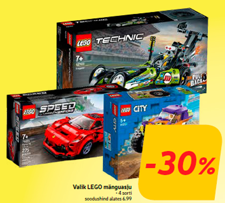 Valik LEGO mänguasju  -30%
