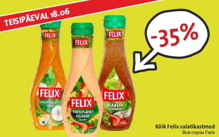 Kõik Felix salatikastmed  -35%