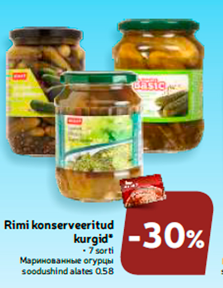 Rimi konserveeritud kurgid*  -30%