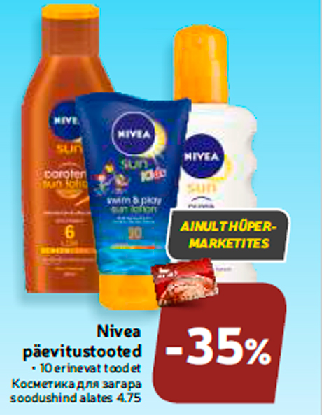 Nivea päevitustooted  -35%