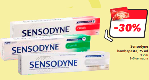 Sensodyne hambapasta, 75 ml  -30%