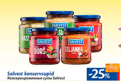 Salvest konserveeritud  -25%